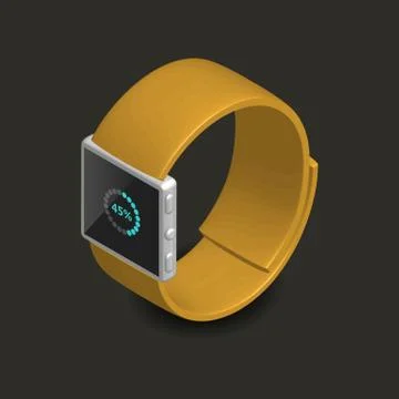 Smart watch in 3D, vector illustration. Illustrazione stock