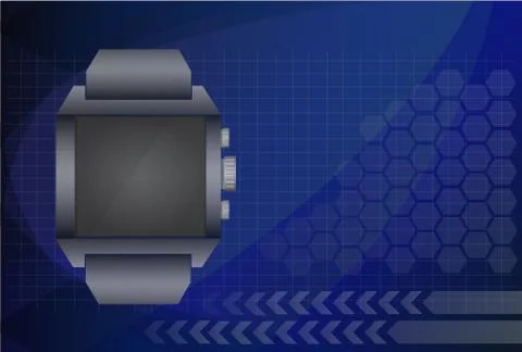 Smart watch and digital technology background, vector illustration Illustrazione stock
