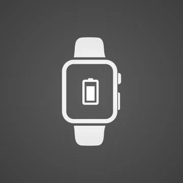 Smart watch with application icon on screen. Stock Illustration