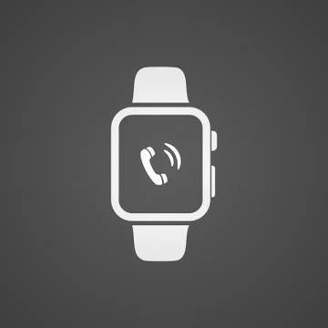Smart watch with application icon on screen. Stock Illustration