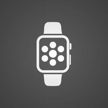 Smart watch with application icon on screen. Stock Illustration