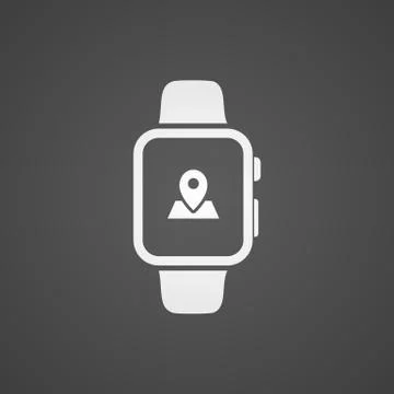 Smart watch with application icon on screen. Stock Illustration