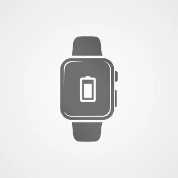 Smart watch with application icon on screen. Stock Illustration