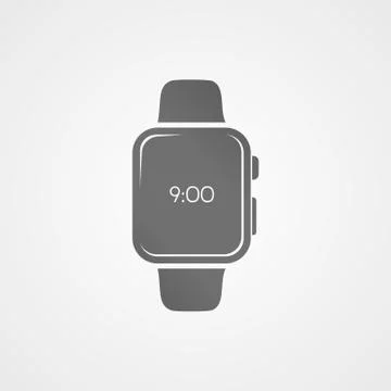 Smart watch with application icon on screen. Stock Illustration