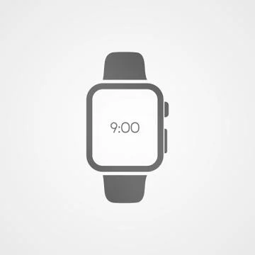 Smart watch with application icon on screen. Stock Illustration