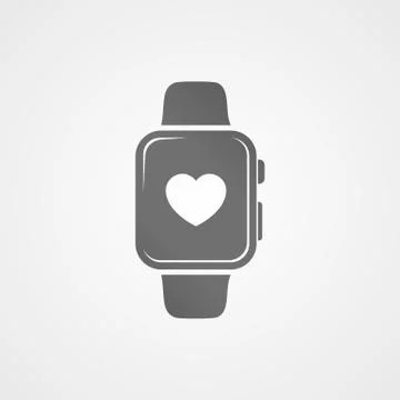 Smart watch with application icon on screen. Stock Illustration