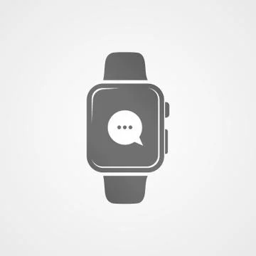 Smart watch with application icon on screen. Stock Illustration