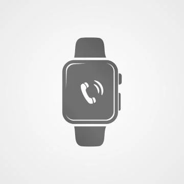 Smart watch with application icon on screen. Illustrazione stock