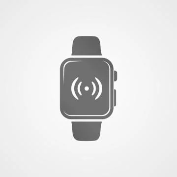 Smart watch with application icon on screen. Stock Illustration