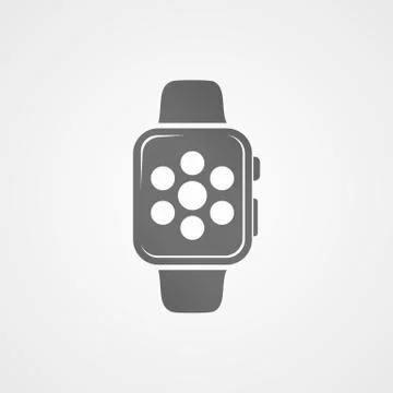 Smart watch with application icon on screen. Stock Illustration