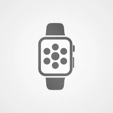 Smart watch with application icon on screen. Stock Illustration