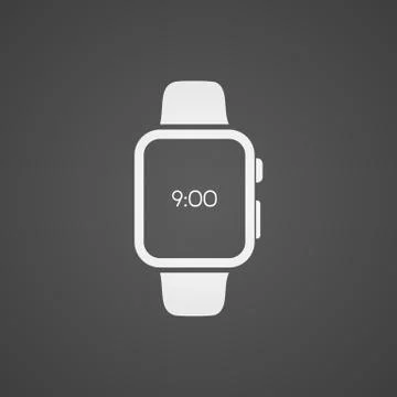 Smart watch with application icon on screen. Stock Illustration