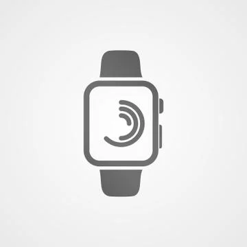 Smart watch with application icon on screen. Stock Illustration