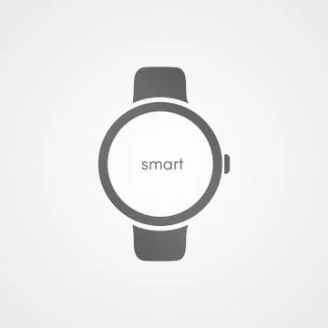 Smart watch with application icon on screen. Stock Illustration