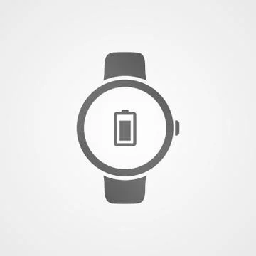 Smart watch with application icon on screen. Stock Illustration