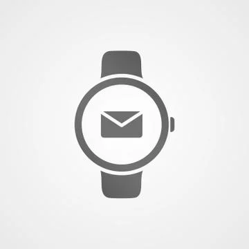 Smart watch with application icon on screen. Stock Illustration
