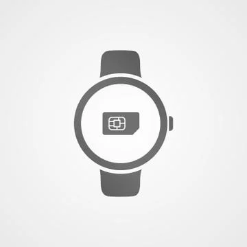 Smart watch with application icon on screen. Stock Illustration