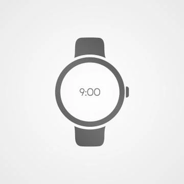 Smart watch with application icon on screen. Stock Illustration