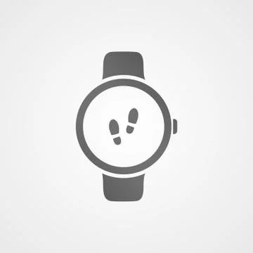 Smart watch with application icon on screen. Stock Illustration