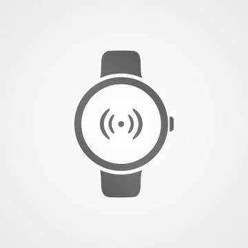 Smart watch with application icon on screen. Stock Illustration