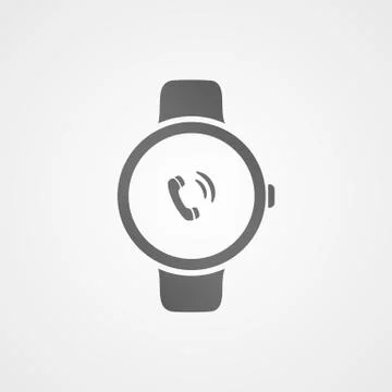 Smart watch with application icon on screen. Stock Illustration