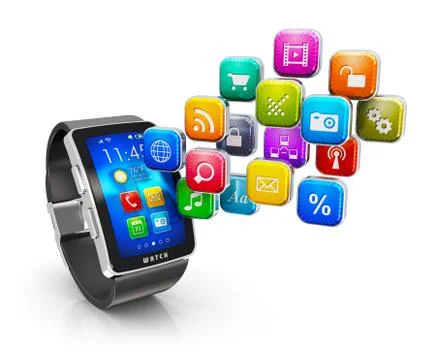 Smart watch applications concept Stock Illustration