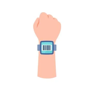 Smart watch with barcode display Stock Illustration