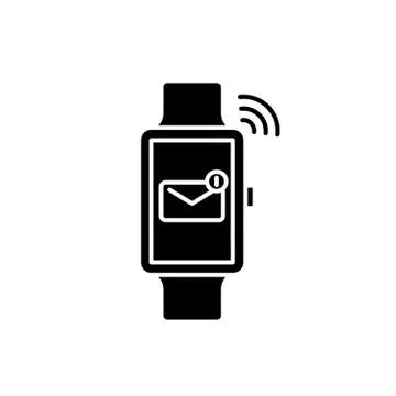 Smart watch black icon, vector sign on isolated background. Smart watch concept Stock Illustration