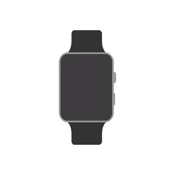 Smart watch in black on a white background. Vector illustration. Stock Illustration