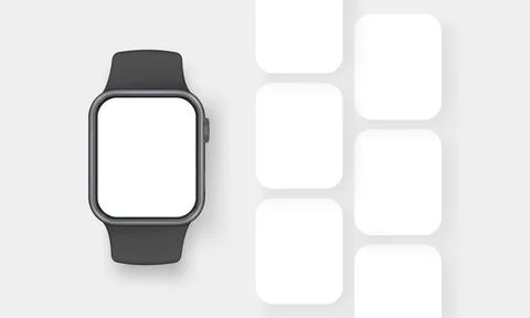 Smart Watch with Blank Screen. Mockup for Showcasing Mobile Apps Interfaces Stock Illustration