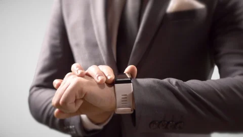 Smart Watch Business Technology Device App, Internet Wearable Pro Business Man Vidéo 122790490