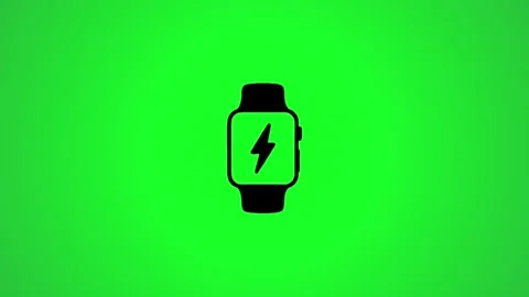 Smart watch charging icon animation on green screen background representing.. Stock Footage 346496382