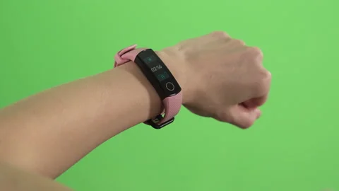 Smart Watch on a Child's Hand, Chroma Key Green Stock Footage 237599123