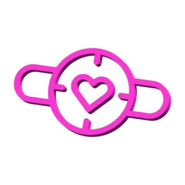 Smart watch clock 3D symbol valentine isolated on white background Photo il.. Stock Illustration