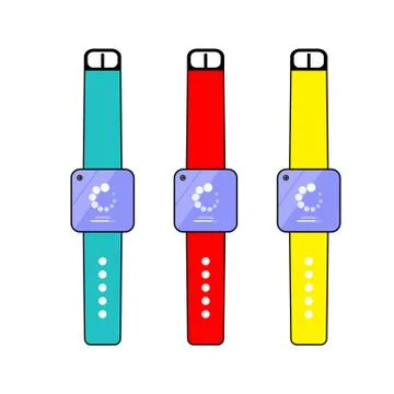 Smart watch, clock update icon. Smart watch software update. Downloading data Stock Illustration