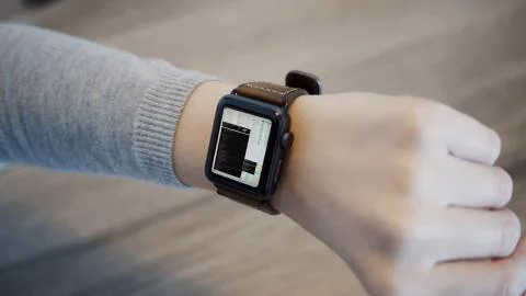 Smart Watch - Code Hack on Display Stock Photos