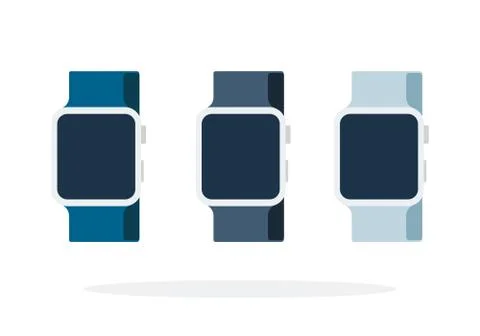 Smart watch with colored straps Stock Illustration
