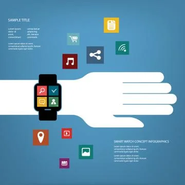 Smart watch concept vector infographics Stock Illustration
