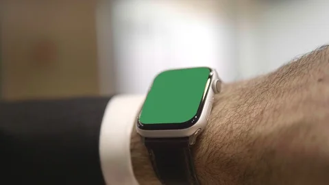 Smart Watch Device Technology, Wristwatch Wearable Screen App Business Man Hand Stock Footage 122829608