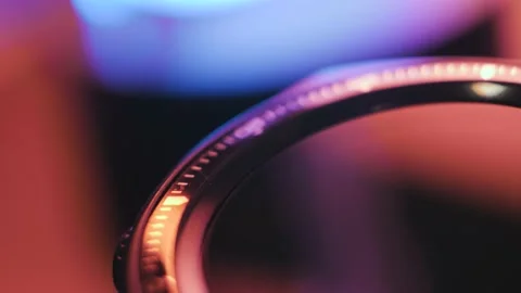Smart watch dial rotates smoothly with colorful lighting Stock Footage 171040300