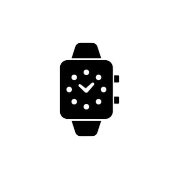 Smart Watch, Digital Clock Flat Vector Icon Illustrazione stock