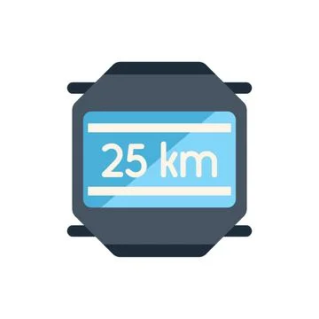 Smart watch displaying distance covered by a runner Stock Illustration