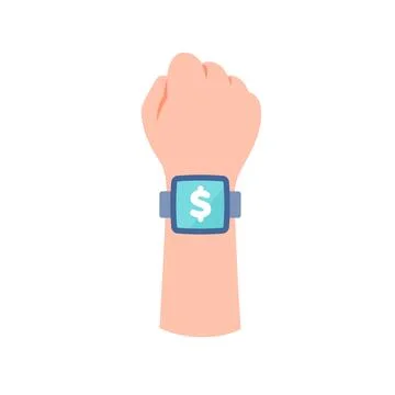 Smart watch with dollar display Stock Illustration