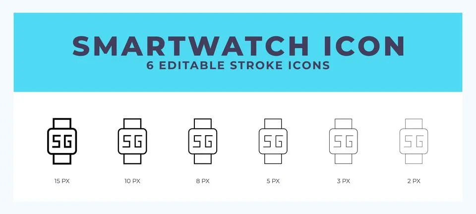 Smart watch editable line icon. Vector illustration with different stroke. Stock Illustration