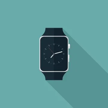 Smart Watch Flat Icon Stock Illustration