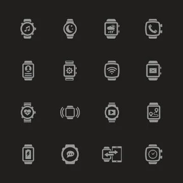 Smart Watch - Flat Vector Icons Stock Illustration