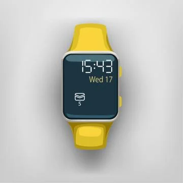 Smart watch on grey background Stock Illustration