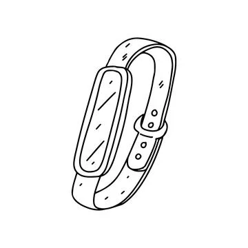 Smart watch. Hand drawn doodle style. Vector illustration isolated on white. Stock-Illustration