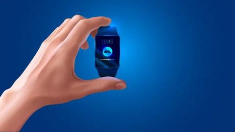 Smart watch in hand Stock Illustration