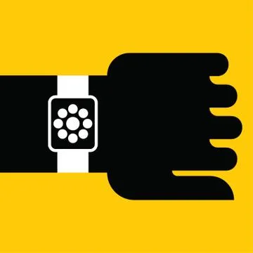 Smart watch on hand Stock Illustration